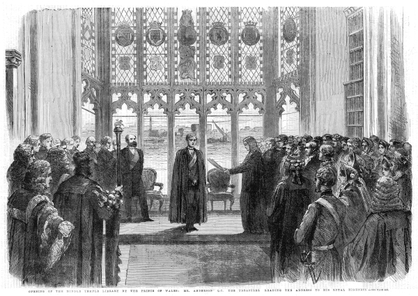 Print of Albert, Prince of Wales opening the new Middle Temple Library, 1861 (MT/19/ILL/D/D6/4)