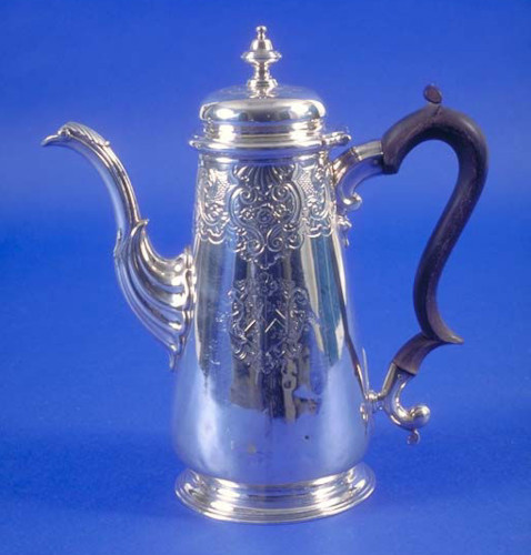 Silver coffee pot, 1750 