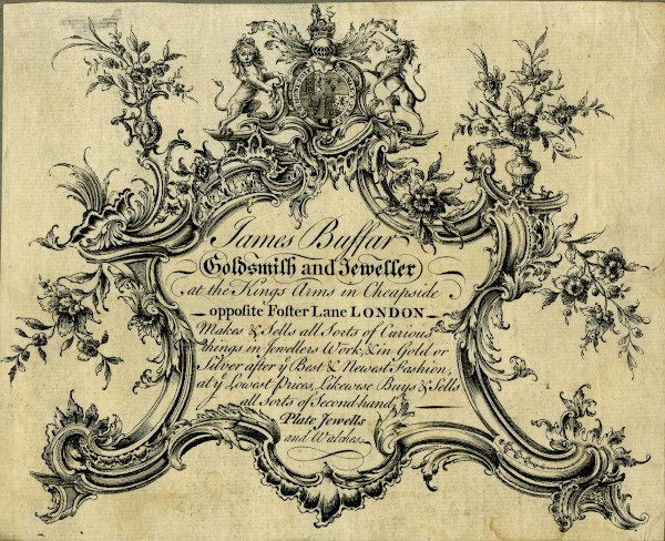 Trade Card for James Buffar, silversmith, c.1748 © The Trustees of the British Museum