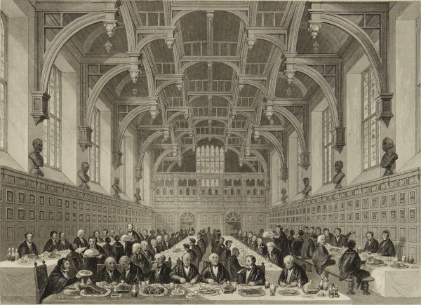 Members taking Commons in Middle Temple Hall, c.1840 (MT/19/ILL/D/D2/3)