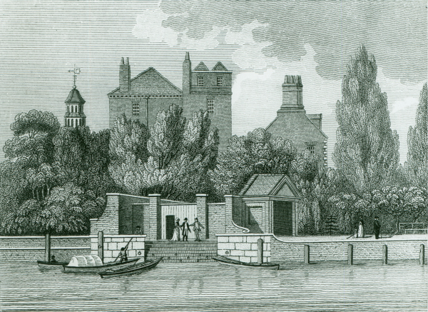 Print of Temple Stairs south of Temple Gardens, prior to the creation of the Victoria Embankment, 1801 (MT/19/ILL/D/D8/4)
