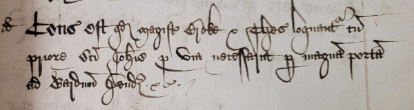 Order of the Inn’s Parliament to request a way through the great gate to the garden from the Prior of St. John’s, 2 November 1506 (MT/1/MPA/1)