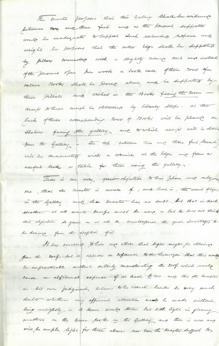 Report on the potential expansion of Library accommodation by the Master of the Library, 13 January 1854 (MT/1/PPA/2606a)