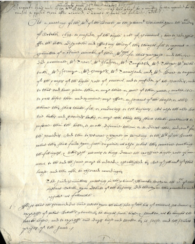 Report of the Committee on Commons, 24 November 1637 (MT/7/MIS/1)