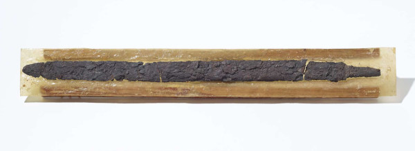 A 7th century Saxon sword discovered in Twickenham, similar to the sword found in the Hare Court grave but in better condition © The Trustees of the British Museum