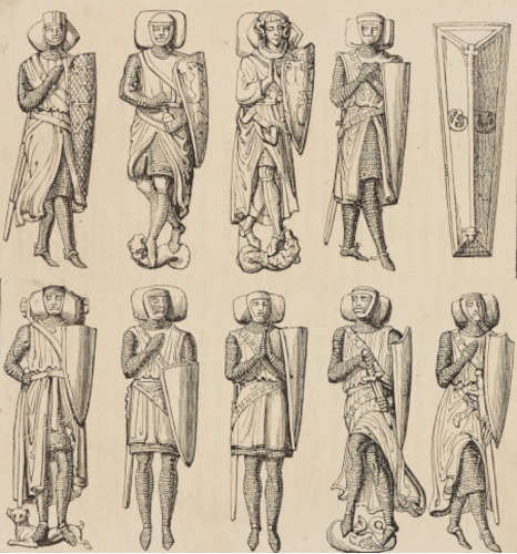 Woodcuts of the effigies of the Knights Templar from Charles Knight’s Magazine, 1832 (MT/19/ILL/C/C7/15)
