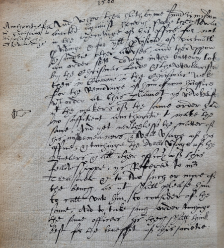 Minutes of Parliament regarding the making of an order by the Christmas Lord and Utter barristers, 7 February 1589 (MT/1/MPA/3)