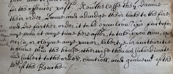 Minutes of Parliament regarding the outrages committed by barristers against Masters of the Bench, 1 February 1631 (MT/1/MPA/5) 