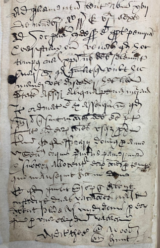 Order that Christmas not be held on account of scarcity and dearness in the Minutes of Parliament, 17 November 1552 (MT/1/MPA/2)