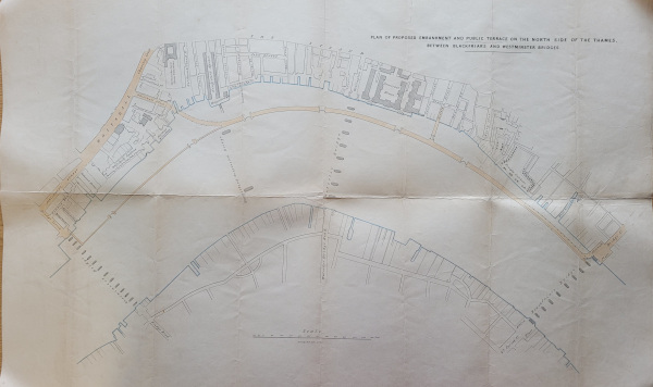 Plan of proposed Embankment and public terrace on the north side of the Thames, 1857 (MT/5/TSE/16)