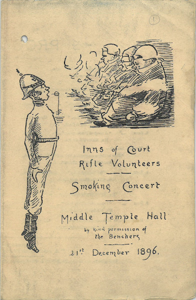 Programme of a Smoking Concert held in Hall and attended by the Prince of Wales, 21 December 1896 (MT/17/6)