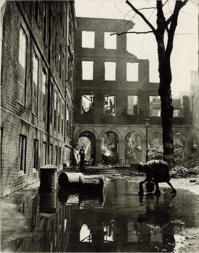 Destruction and flooding in Pump Court, c.1940-c.1944