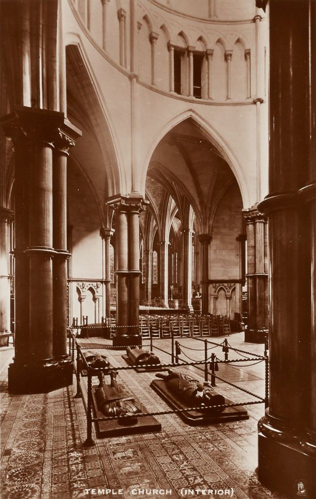 Postcard showing the interior of the Round Nave of Temple Church before the War, 1930 (MT/19/ILL/C/C5/51)