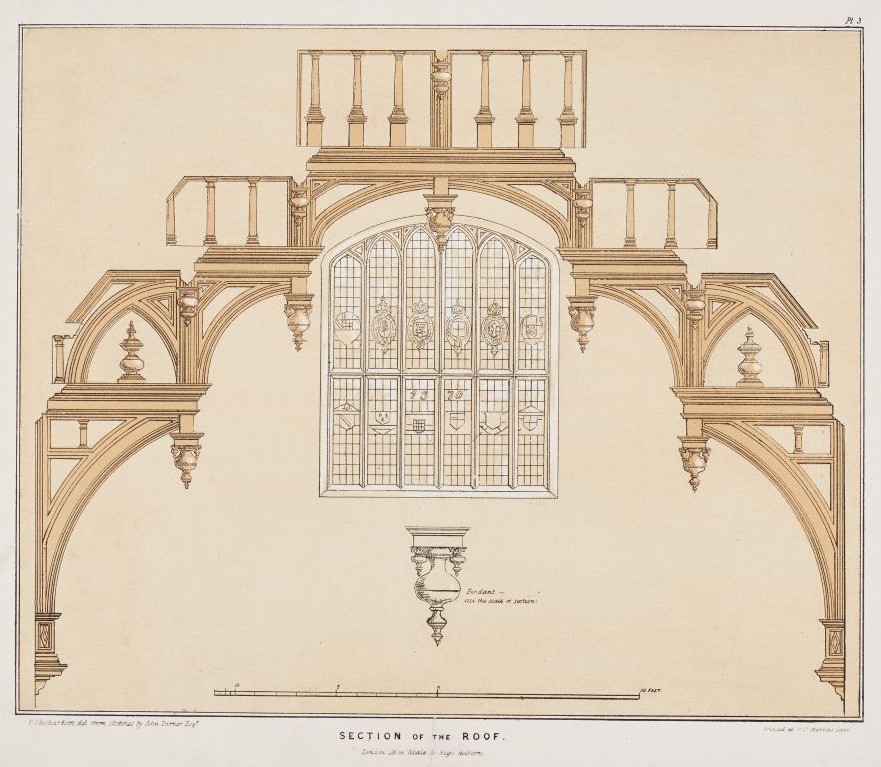 Section of the roof of Middle Temple Hall, c.1844 (MT/19/ILL/D/D5/3)