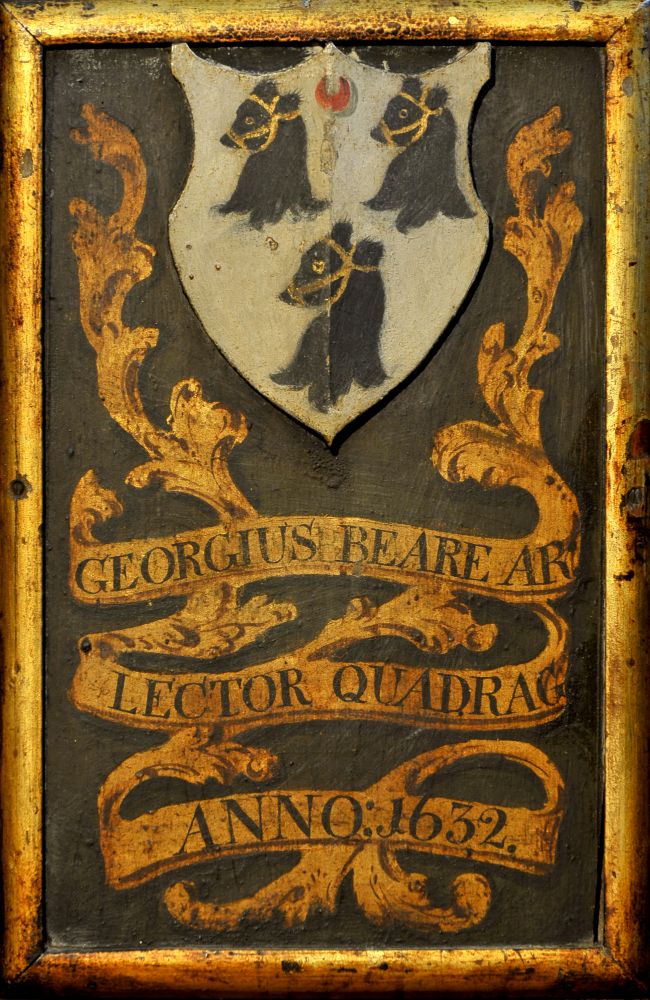Armorial panel of George Beare, Lent Reader 1633