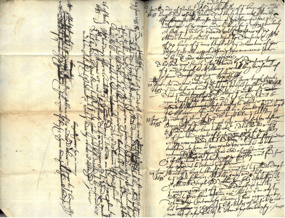 Draft of the Inn’s case in dispute over the organ with the Inner Temple, 10 February 1686 (MT/15/TAM/101)