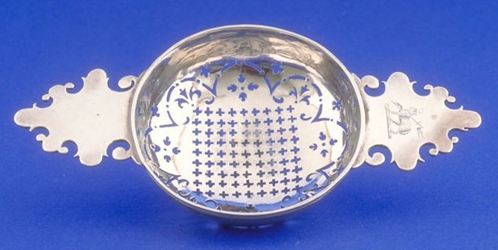 Silver lemon strainer from the Middle Temple’s silver collection, c.1730-c.1740