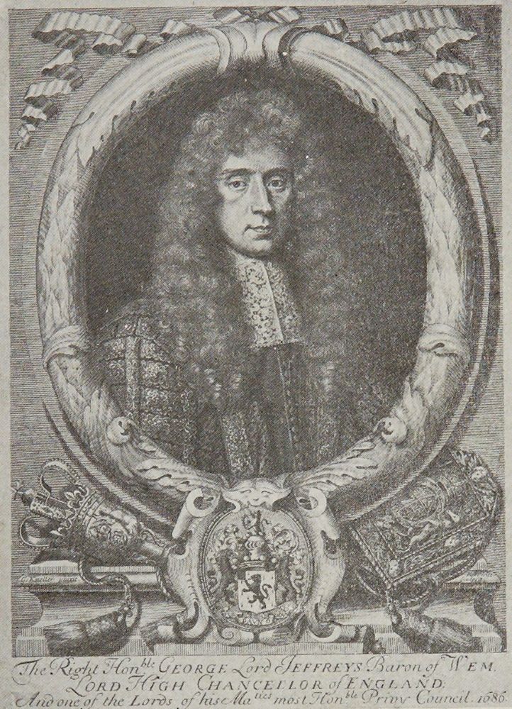 Reproduction print of George Jeffreys, 1st Baron Jeffreys, Lord High Chancellor of England and one of the Lords of the Privy Council, 1686 (MT/19/POR/403)