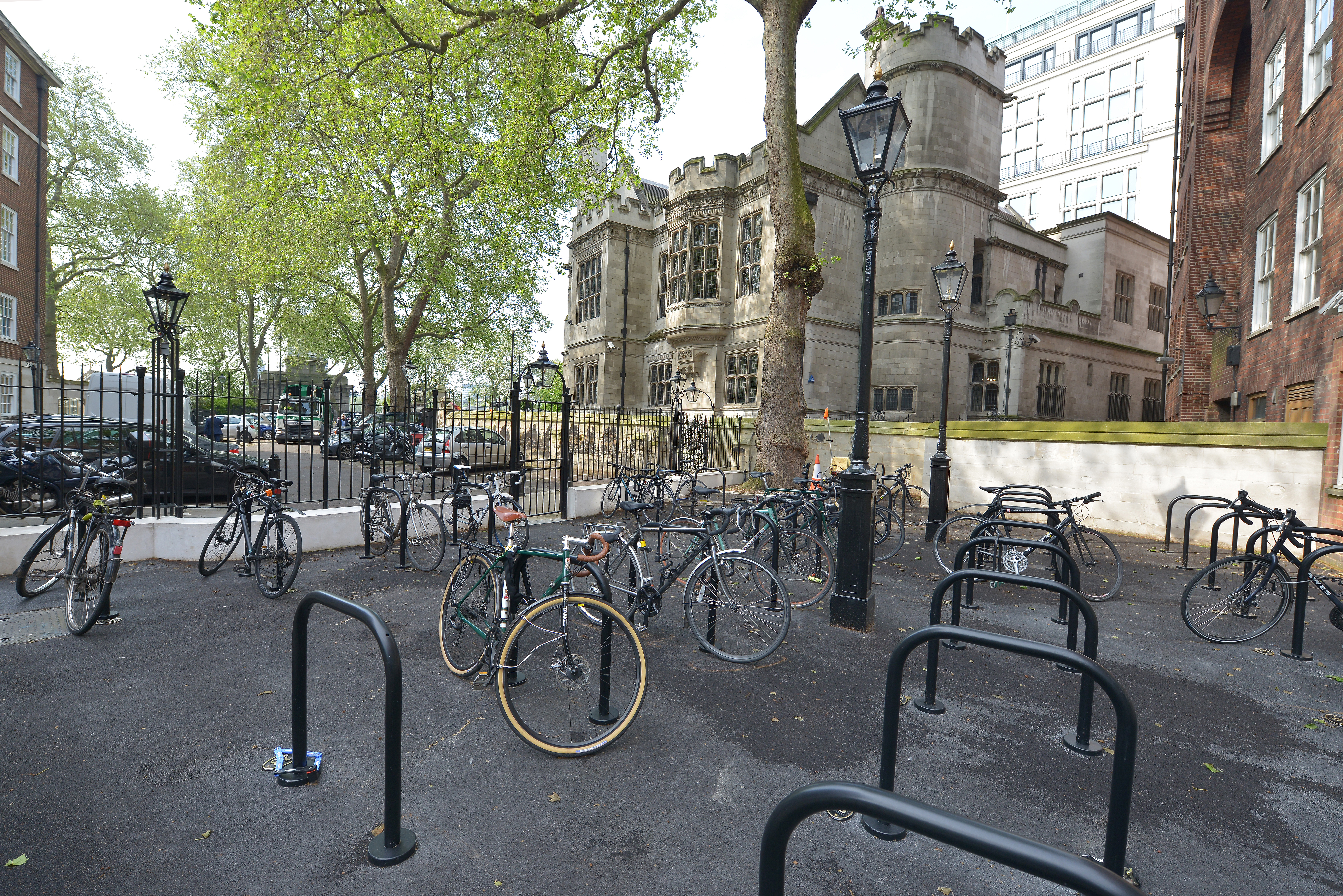 Cycle racks in the Queen Elizabeth Building Car Park