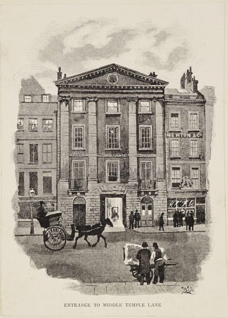 Horse and Carriage in front of the entrance to Middle Temple Lane