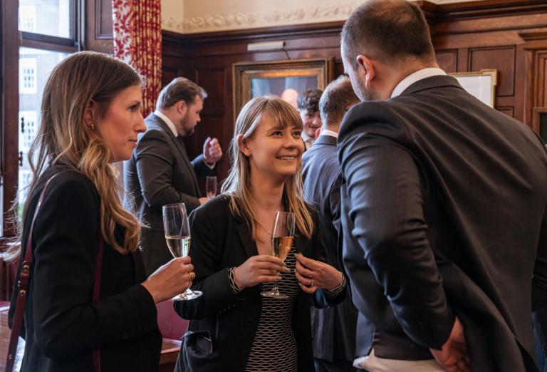 Guests enjoying the drinks reception