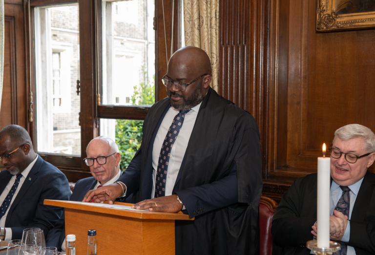 Master Andrew Hochhauser, The Hon Sir Ian Winder, Chief Justice of The Bahamas and Master Treasurer, Bernard Richmond