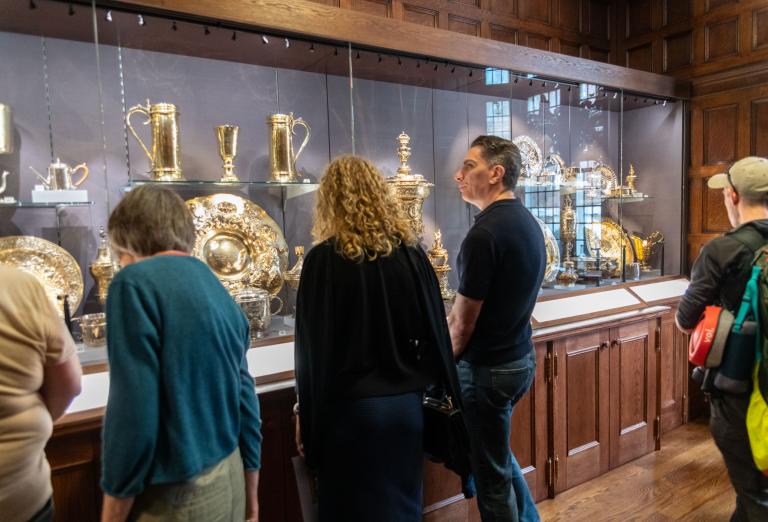 Admiring our antique silverware