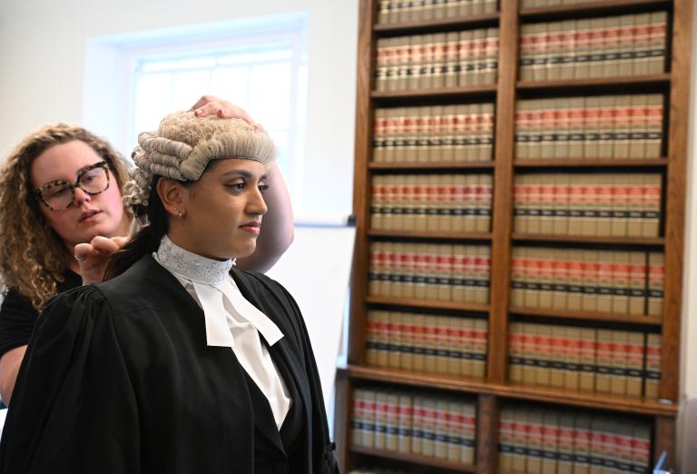 Wig fitting before being called to The BAR